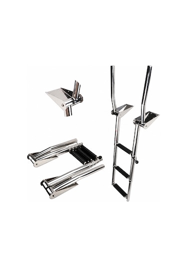 Erol Tutamaklı Teleskopik Merdiven 3 Basamaklı Platform Üstü 254x879 mm