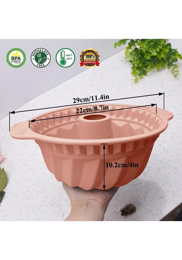 Soulader 9,5 İnç Silikon Kek Kalıbı Yapışmaz Yivli Tabanlı Saplı Muffin Tepsisi Cupcake Pasta Pişirme Kapları Keklik Jöle Jelatin Ekmek Yapımı İçin Pratik Fırın Ve Mikrodalga Uyumlu Diğer