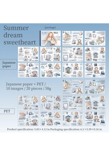 Yoofun 20 Sayfa Kawaii Karakter Çıkartma Kitabı Erken Yaz Sevgiliye Kız Yaratıcı Dıy Dergisi Malzeme Kolaj Çıkartmalar Yellow