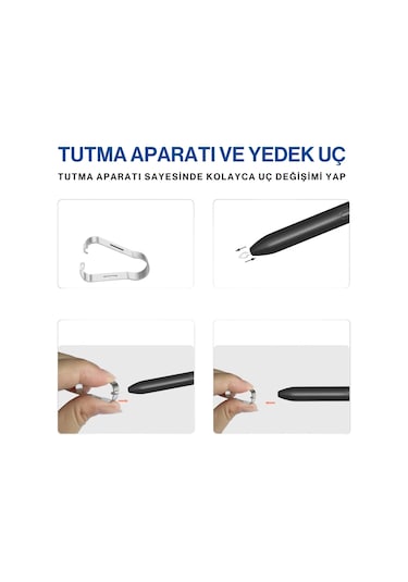 Samsung Galaxy Tab S7/s9/s8+/s9 Ultra /note10/note10+/note20 Uyumlu Kalem Ucu 5li Paket