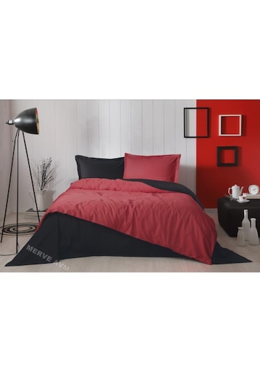 Özdilek Colormix Çift Kişilik Nevresim Takımı Kırmızı-Siyah