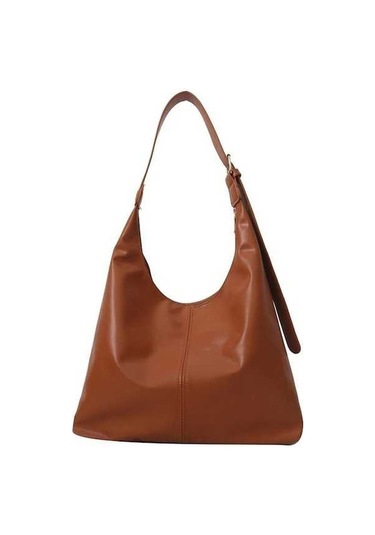 Dancemonkey Trendy Rahat Yumuşak Pu Kadın Çanta Düz Renk Büyük Kapasiteli Kadın Omuz Çantası Retro Tote Çanta İşe Gidip Alışveriş İçin A.haki - Taba A.haki - Taba