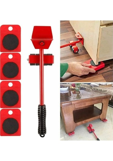 Flybuy Zahmetsiz Mobilya Taşıma Seti, Kullanışlı Kolu Ve Araba, 400kg'a Kadar, Kullanıcı Dostu Design -