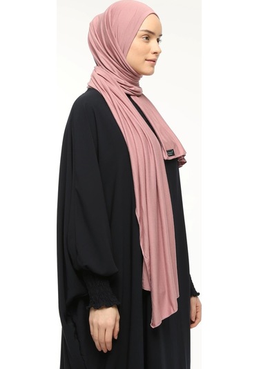 Tesettür Penye Şal Düz Toz Pembe