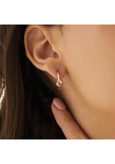 Aya Diamond Gümüş Rose Düğüm Kadın Küpe Rose