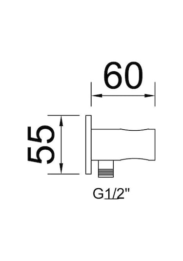 Fause Ankastre Askılı Duş Çıkış Dirseği Oval Siyah KDC102-B Siyah