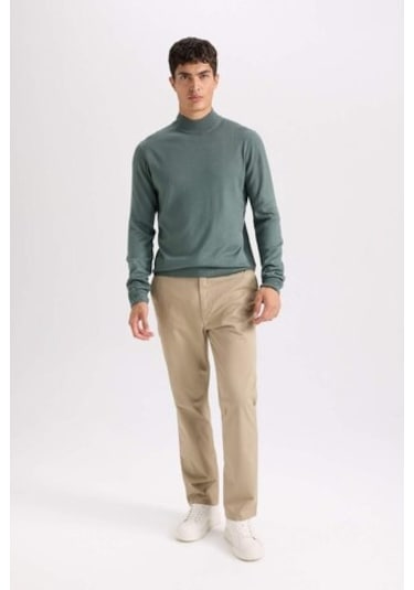 DeFacto Regular Fit Normal Kesim Yazlık Düz Paça Chino Kanvas Pantolon D7349AX25SPBG129