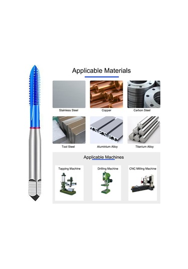 Sointeresting Makine Diş Açma Nano Kaplama Tapası Kobalt Yüksek Hızlı Çelik Özel Vida Ucu Makine Diş Açma Ucu M4x0.7 Uç