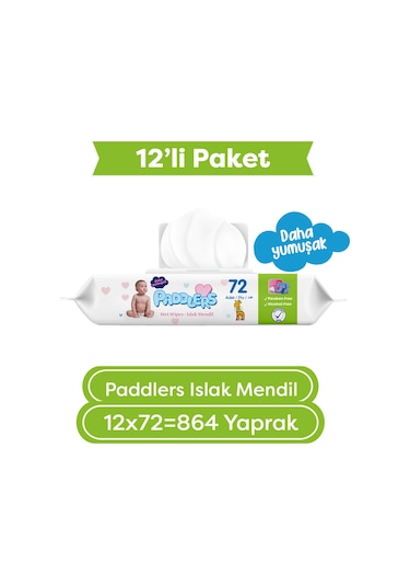 Paddlers Islak Mendil 72x12 li Koli(864 Yaprak)