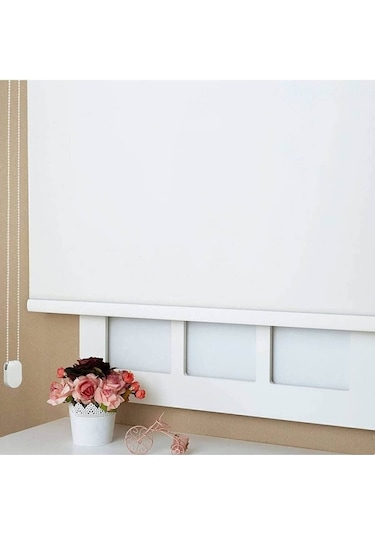 Kidmex Beyaz Keten Modern Stor Perde Eteksiz