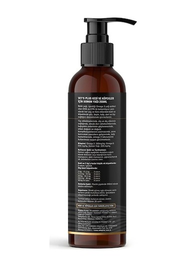 Vet's Plus Kedi ve Köpekler için Somon Yağı 200 ML