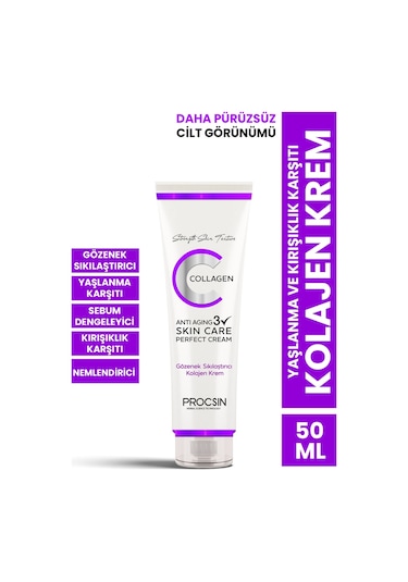 Procsin Yaşlanma ve Kırışıklık Karşıtı Kolajen Krem  50 ML