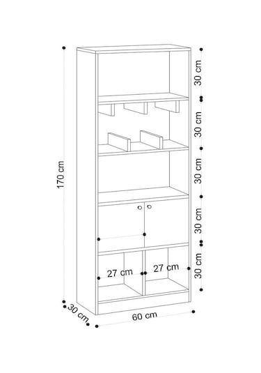 Decormet Marisa Kitaplık Safir Meşe Diğer