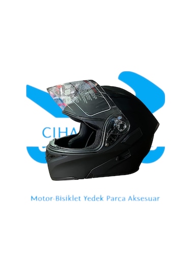 Çeneden Açılır Kask Siyah