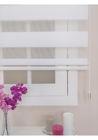 Venassa Beyaz Bambu Zebra Stor Güneşlik Perde