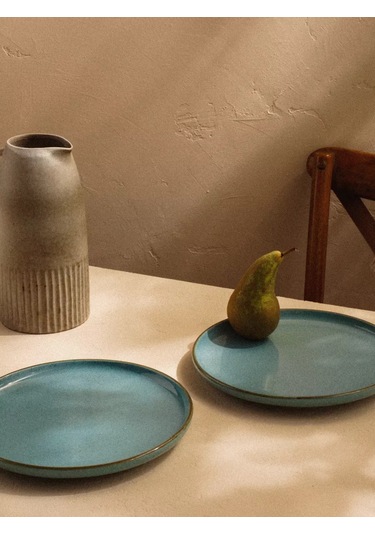 Sl Home 2 Adet Azura Servis Tabağı Seti, Ø 25,5 Cm Porselen 200580854 Açık Mavi