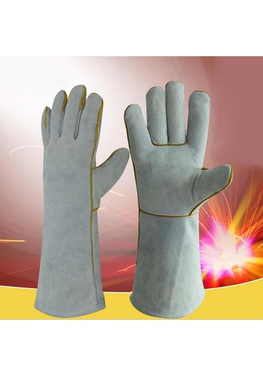 Homyl 1pairs Uzun Kaynak Koruyucu Eldivenler Eller Kaynakçı