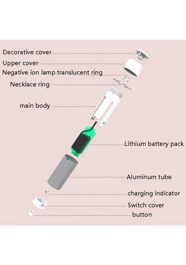 Sones Ep205 Taşınabilir Hava Temizleyici Negatif İyon Kolye Askılı Yaka Temizleyici Gümüş