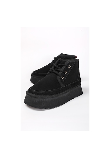 Silvana Kadın Bağcıklı Ugg A010-h61 Siyah