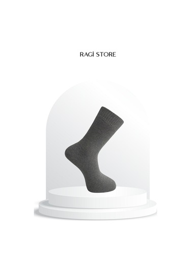 5'li Termal Dikişsiz Düz Erkek Havlu Çorap Gri