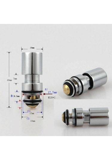 Pazly Suntek 3 Yollu Duş Diverter Valfi Banyo, Tuvalet, Mutfak İçin Yaylı C0019 Gümüş Gümüş