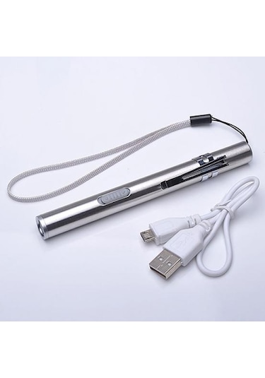 Mini Cep Kalem Boyut Lambası Cep Fener Usb Şarj Edilebilir 500Lm Siyah
