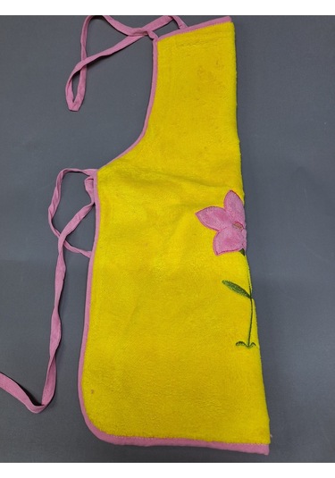 Peluş Mutfak Önlüğü / Su Geçirmez Pembe / Yeşil Sarı Pembe