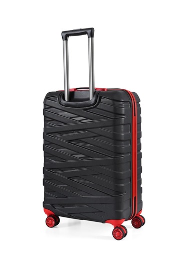 Ççs Nc-092 Abs Orta Boy Valiz Siyah-kırmızı Siyah - Kırmızı