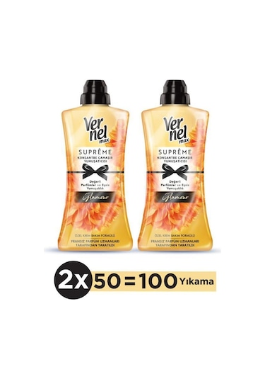 Vernel Max Supreme Konsantre Çamaşır Yumuşatıcısı Glamour 2 x 1200 ML