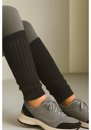 2 Adet Basic Kalın Pamuk Karışımlı Tozluk Açık Gri-antrasit-siyah