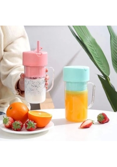 Taşınabilir Pipetli Bardak Blender Renkli