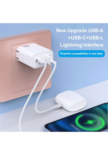 Maiyame Pd30 W Çift Hızlı Şarj Fişi Pd3.0 Hızlı Şarj Protokolü Yüksek Verimlilik Çoklu Cihaz Şar