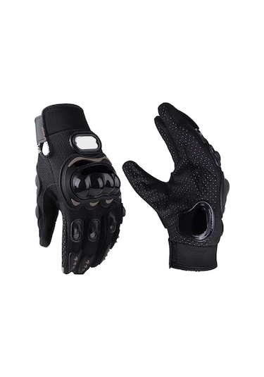 Motosiklet Eldiveni Avuç Içi Korumalı Dokunmatik Uzun Siyah Motor Eldiven Kemik Motorcu Eldiveni M 3