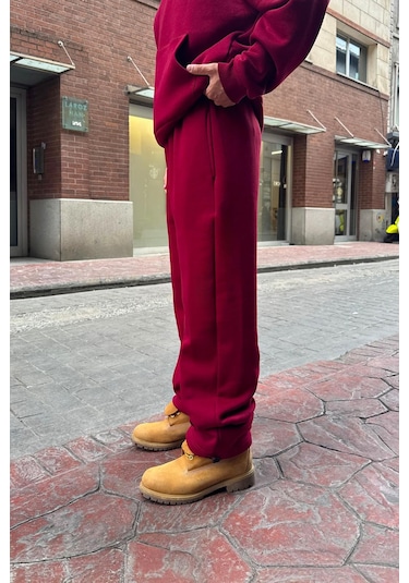 Flaw Basic Ayarlanabilir Paça Eşofman Altı Bordo Bordo