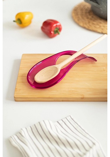 Akrilik Pembe Tezgah Üstü Kirli Kaşıklık & Kepçe Altlığı Çok Renkli