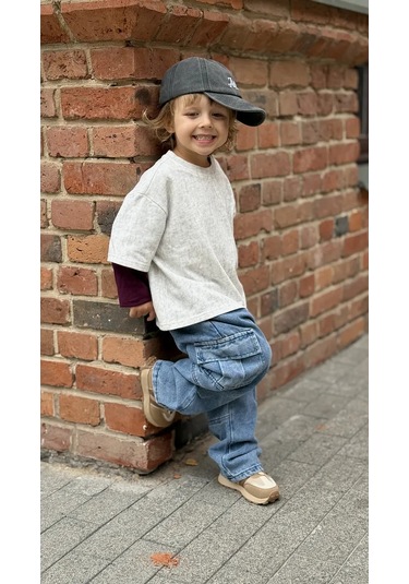 Love İs Baby Oversized Çocuk 2025 Yıpranmış Uzun Kollu/sweatshirt/kapüşonlu Üst 465738618 Gri