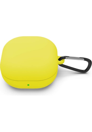 Samsung Galaxy Buds Live - Galaxy Buds Fe Yumlu Mat Silikon Kılıf+kanca Sarı