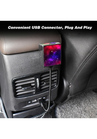 Moly Yunboo C208 Usb Güneş Sistemi Işığı - 3 Modlu Otomatik Döner Esnek Boyunlu, Ot & Ev İçin Romantik Ambiyans Oluşturucu Kırmızı-mavi Siyah Siyah