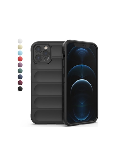 iPhone Uyumlu 12 Pro Kılıf Optimum Lens Çerçeveli Silikon Kapak