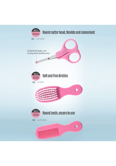Xindoker Bebek Bakım Seti: Tırnak Makası, Fırça, Tarak, Burun Aspiratörü, Makas, Termometre Ve Saklama Kutusu İle Pratik Çözüm