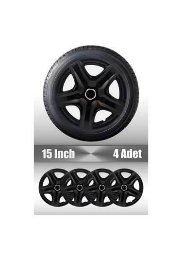 Peugeot Rifter Expert 15" İnç Uyumlu 4 Adet 1 Takım Siyah Jant Kapağı