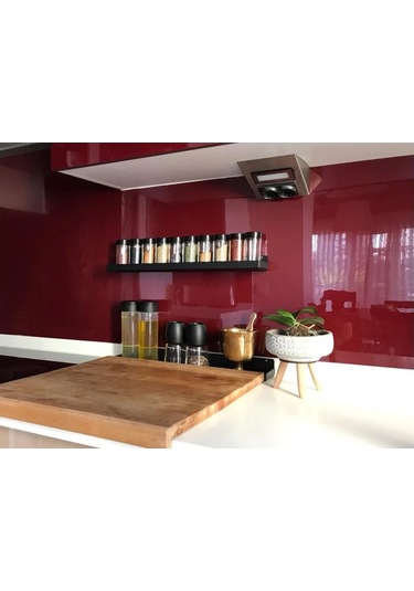 Karanfil Baharatlık Siyah Metal Raf, Dekoratif Raf Siyah