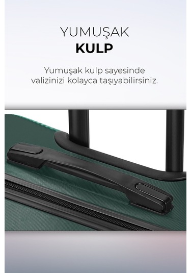 Polo&sky Spring Model Haki Renk Orta Boy Valiz Bavul Haki