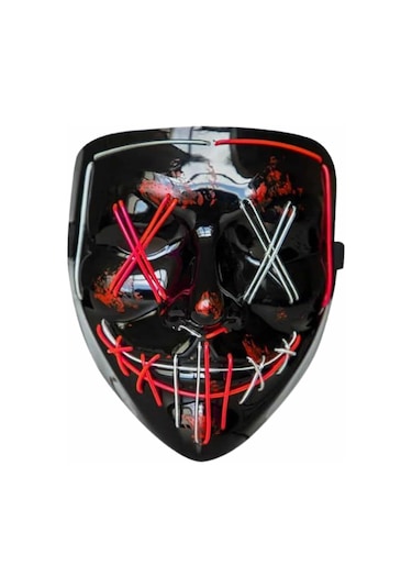 Derinstok Işıklı Led Maske Parti Eğlence Maskesi Hallowen Neon Maske