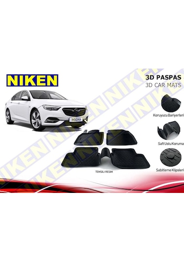 3D Paspas Siyah 4 Parça Opel Insıgnıa 2016 N11.3400