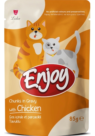 Enjoy Pouch Tavuklu Yaş Kedi Maması 85 Gr