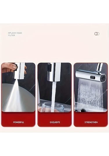 Çok Yönlü Üç Hızlı Musluk Gümüş