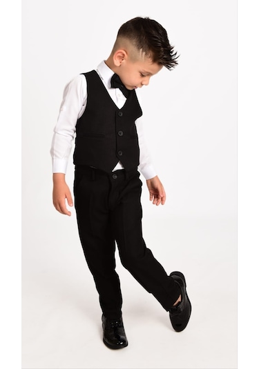 Yelekli Erkek Çocuk Takım Elbise