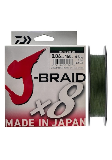 Daiwa J-braid 8x Dark Green 150 Mt 0.06 Mm İp Misina