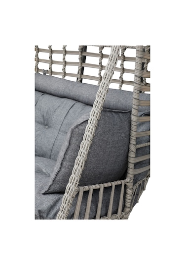 Tu Tienda Çift Kişilik Rattan Salıncak Gri